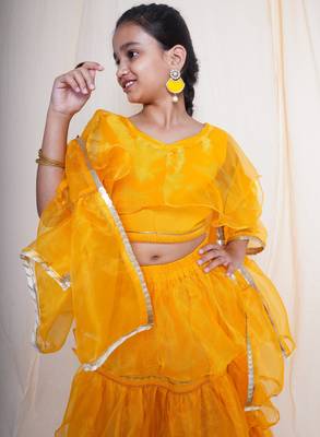 A mellow yellow lehnga set for baby girls 6