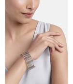 navratri ethnic silver oxidised spring kada for women