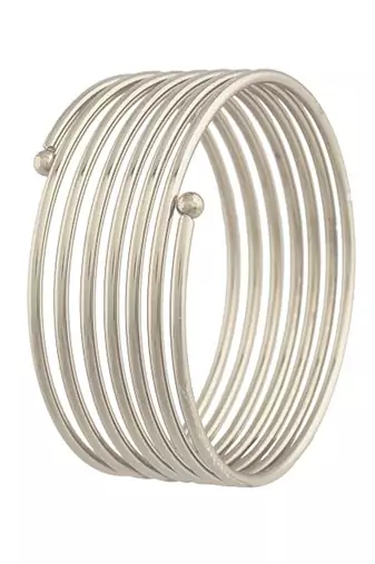 navratri ethnic silver oxidised spring kada for women