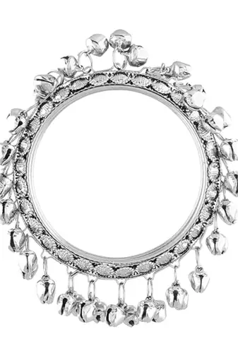 navratri silver plated bangles/kada embellished with ghungroo 