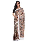 Aishani Collection Embroidered Sequine Work Printed Designer Silk Saree with bp (Blue,Multicolor