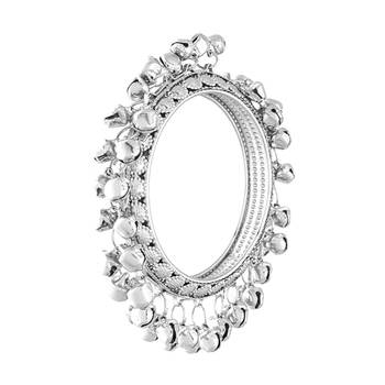 navratri silver plated bangles/kada embellished with ghungroo  4