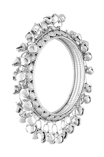 navratri silver plated bangles/kada embellished with ghungroo 