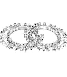 Silver Plated Set of 2 Ghungroo Bangles/Kada For Women