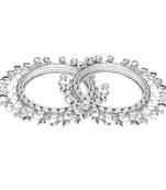 Silver Plated Set of 2 Ghungroo Bangles/Kada For Women