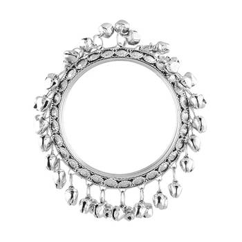 Silver Plated Set of 2 Ghungroo Bangles/Kada For Women 2