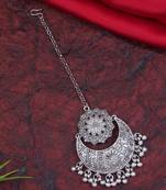 navratri ethnic silver oxidised maang tikka for women