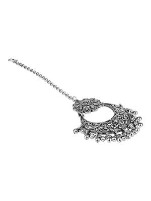 I jewels navratri ethnic silver oxidised maang tikka for women 3