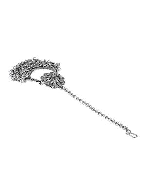 I jewels navratri ethnic silver oxidised maang tikka for women 4