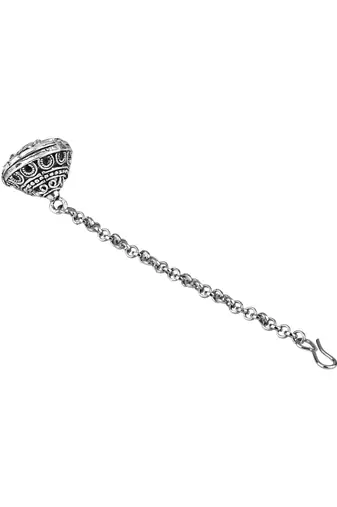 navratri ethnic silver oxidised mirror work borla/maang tikka for women