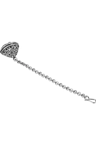 navratri ethnic silver oxidised mirror work borla/maang tikka for women
