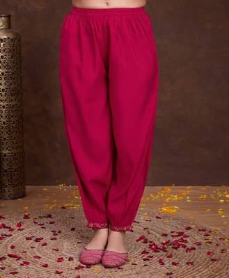 Mojilaa women's pink viscose floral embroidered straight kurta with afghani salwar & dupatta 5
