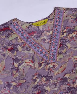  lavender cotton leaf printed straight kurta with afghani salwar 3