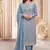 Light blue georgette embroidered salwar suit