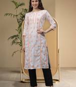 White cotton lucknowi chikankari kurta