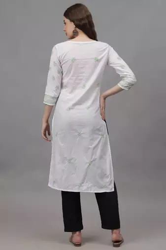 White cotton lucknowi chikankari kurta