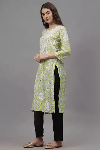 Light pista green mal-mal lucknowi chikankari kurta