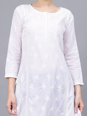 White cotton lucknowi chikankari kurta 2