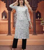 White cotton lucknowi chikankari kurta