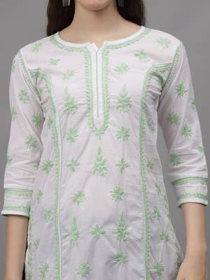 White cotton lucknowi chikankari kurta 2
