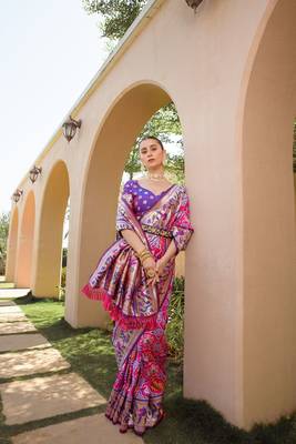 Banarasi Soft Silk Paithani Patola Saree With Meena Zari Weaving Pattern Paithani Weaving Border Rich Pallu With Blouse 2