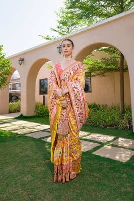 Banarasi Soft Silk Paithani Patola Saree With Meena Zari Weaving Pattern Paithani Weaving Border Rich Pallu With Blouse 2