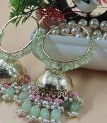   premium mogra bali jhumka-pista pink colour