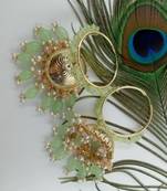   premium mogra bali jhumka-pista pitch colour