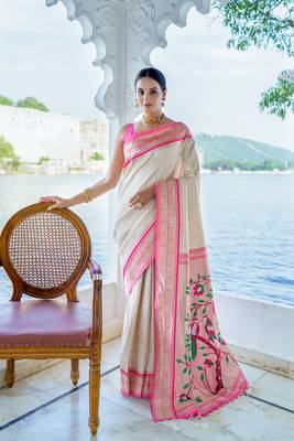 Soft Faux Kanjivaram Silk Saree With Exclusive Contrast Border And Rich Paithani Pallu With Fancy Colourfull Tassels 1