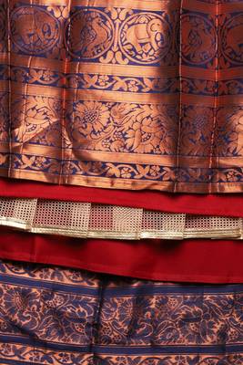Premium Woven with Zari Work Semi-Stitched Half Saree with Unstitched Blouse with Dupatta 4