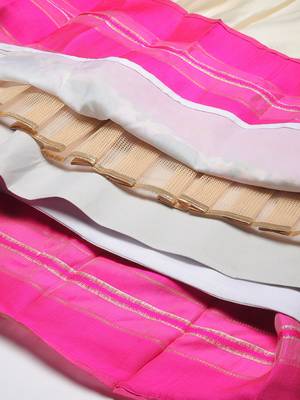 Premium Woven with Zari Work Semi-Stitched Half Saree with Unstitched Blouse with Dupatta 4