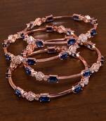 Rose Gold American Diamond Hydro Sapphire Bangles BD722