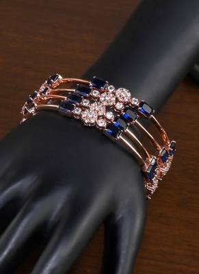 Rose Gold American Diamond Hydro Sapphire Bangles BD722 2