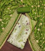 Parrot Viscose Shimmer Position Work Unstitched Dress Material