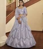 Light Purple colour art silk sequins work partywear lehenga choli