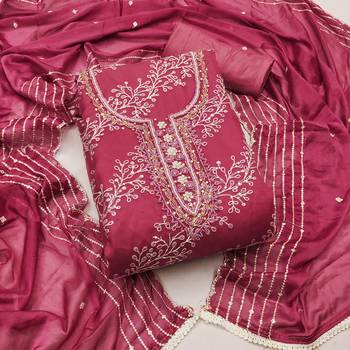 Rani Viscose Organza Embroidered Unstitched Dress Material 2