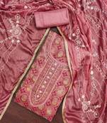 Gajri Viscose Organza Position Work Unstitched Dress Material