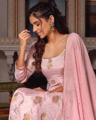 Women's designer gown pant with dupatta sets 2