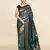 Elora pure soft silk floral designed banarasi weaving saree (grey & black)
