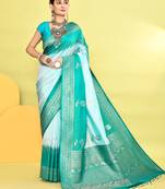 Elora pure soft silk banarasi weaving silk saree (sky blue)
