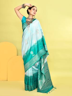 Elora pure soft silk banarasi weaving silk saree (sky blue) 6