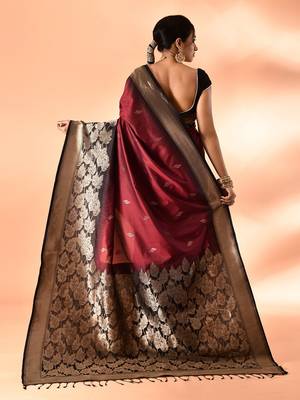 Elora pure banarasi weaving silk saree (maroon) 4