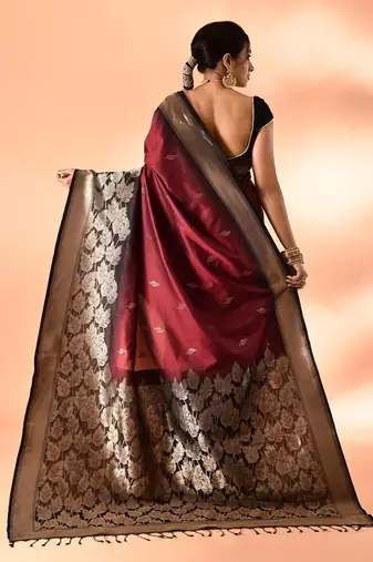 Elora pure banarasi weaving silk saree (maroon)