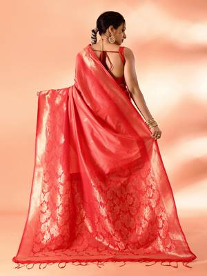 Elora pure banarasi weaving silk saree (peach) 4