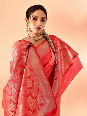 Elora pure banarasi weaving silk saree (peach) 5