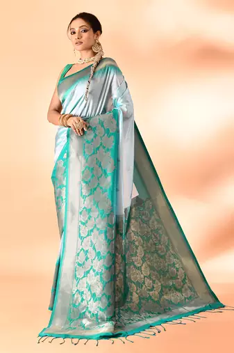 Elora pure banarasi weaving silk saree (sky blue)