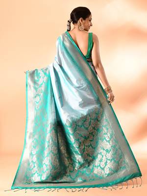 Elora pure banarasi weaving silk saree (sky blue) 4