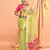 Elora pure linen silk ikat butti zari weaving saree (dusty green)