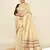 Elora soft silk leaf printed baluchari weaving saree (cream)