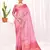 Elora soft silk banarasi woven chex weaving saree (light pink)